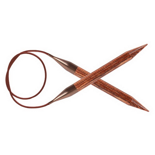 Спицы 80см 2,5мм круговые Ginger Knit Pro, ламинированная береза, коричневый