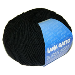 Lana Gatto Super Soft (10008 черный) 100%меринос 50 г/125 м