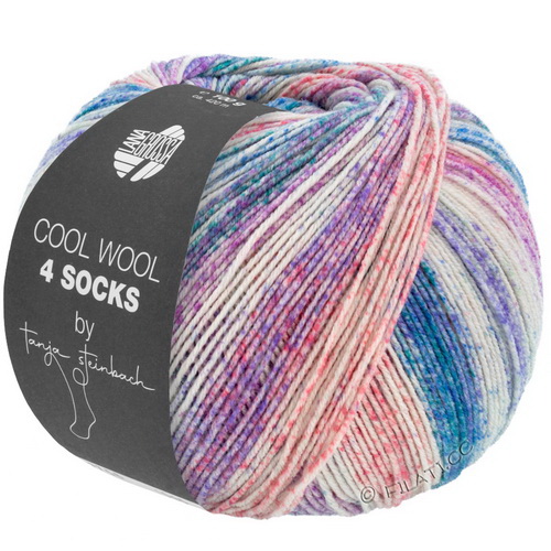 Lana Grossa Meilenweit Cool Wool 4 Socks print (7760) 75% меринос, 25% полиамид 100г/420м
