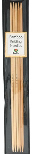 Спицы чулочные 4мм/20см, "Bamboo", бамбук, натуральный, 5шт в упаковке, Tulip