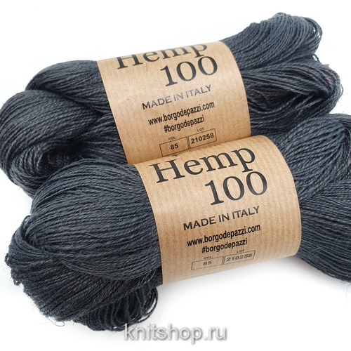 Borgo de'Pazzi Hemp 100 (85 антрацит) 100% конопля 50г/250м