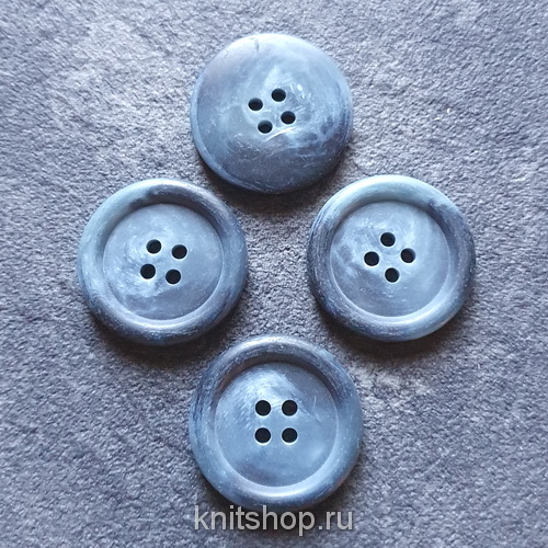 Пуговица (22 серо-голубой джинс, матовые), 27 мм, пластик, 1шт