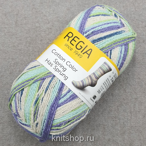 Schachenmayr Regia Cotton Spring (02472) 72% хлопок, 18% полиамид, 10% полиэстер 100 г/420 м