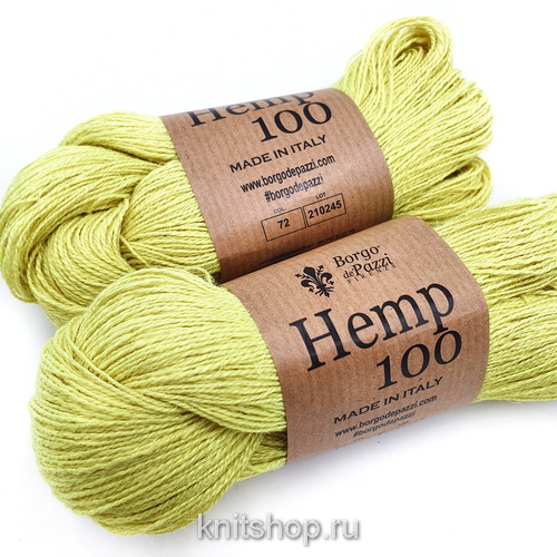 Borgo de'Pazzi Hemp 100 (72 теннисный мяч неон) 100% конопля 50г/250м