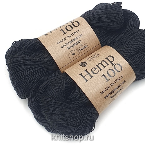 Borgo de'Pazzi Hemp 100 (90 черный) 100% конопля 50г/250м