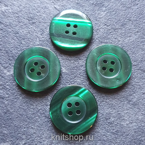 Пуговица (13 темно-зеленый перламутр), 25 мм, перламутр, пластик, 1шт