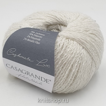 Casagrande Cashmere Lux (21.007 белый) 78% кашемир, 18% пл, пайетки, 2% па, 2% люрекс 25г/125м