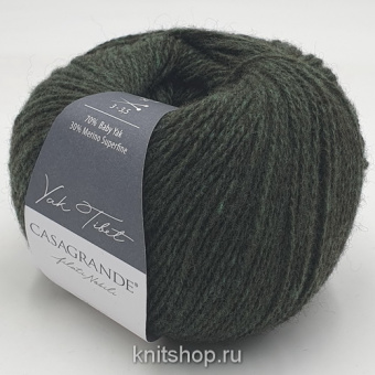 Casagrande Yak Tibet (25.002 хвойный зеленый) 70% бэби як, 30% меринос суперфайн 50г/270м