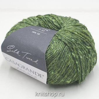 Casagrande Silk Tweed (28.010 зеленая листва) 100% шёлк тусса 50г/185м